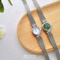 Luxury Business Women For Watches High-end Jewelry Wheat Strap Quartz Watch Gold White Surface Circular Dial Ladies' Wristwatch