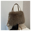 Women Faux Fox Fur Plush Shoulder Bag New Winter Fluffy Crossbody Bag Fashion Versatile Daily Handbag