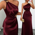 MsChuh Evening Dress A-line dress dresses for woman party wedding vestidos elegant temperament French dignified solid color Slim