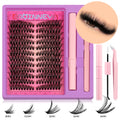 GROINNEYA Lashes Cluster Kit  DIY Lash Kit Natural & Effortless DIY Lashes Extensions for Beginners Easy to Apply Makeup