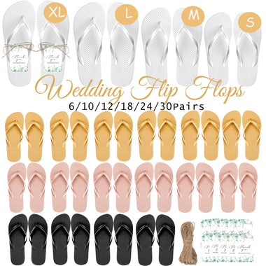 6-30Pairs Flip Flops for Wedding Guests Wedding Sandals Slippers Woman Men Wedding Favors Gifts Sign Bridesmaid Beach Hen Party