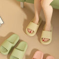 Unisex Bathroom Slippers Cloud Cushion Slides Summer Flat Sandals Thick Platform Shoes Man Indoor Non-Slip Couple Flip Flops