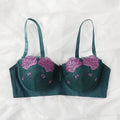 Beauwear Demi Cup Bra with Wire Floral Lace Bras for Women Unlined Lingerie