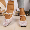 Fashionable Best Selling New Comfortable Large Size Women's Shoes Spring/ Summer Elegant Square Toe Sexy Mesh Ballet Flat Shoes