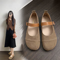 Square Toe Widefit Moccasins Woman Suede Leather Flats Shoes Strap Buckle Loafers Female Comfy Barefoot Mary Janes Ladies Tabis