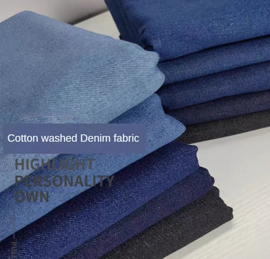 Jeans Stretch Denim Fabric Stretch Pure Cotton Denim Fabric By The Meter for Skirts Coats Sewing Fashion Plain Thick Thin Style Jeans Cloth Breathable Blue