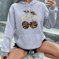 Pocket Hooded Hoodie Streetwear Leopard Cherry Print Long Sleeve Sweatshirt Clothing Hoody Autumn Winter Hoodies Clothes Ladies