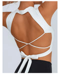 PMWRUN Sports Bra Yoga Clothing Beauty Back Backless Quick-Drying Strap Sporty Woman Top Fitness Yoga Wear Sportswear