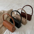 Fashion Retro Women's Shoulder Bag Simple Solid Colour Handbag Vintage Underarm Bag PU Material Flap Bag