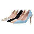 Fashion Light Luxury Pointed Toe High-heeled Stiletto Women's Shoes Sexy Metal Flower Wedding Shoes Banquet High-quality Single