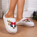 1-2Pairs Christmas Slippers Cotton House Shoes Warm Indoor Home Footwear Winter Cozy Gift for Women Men Family Holiday