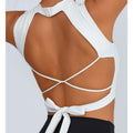 PMWRUN Sports Bra Yoga Clothing Beauty Back Backless Quick-Drying Strap Sporty Woman Top Fitness Yoga Wear Sportswear