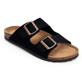 Crestar Women's Cork Footbed Sandals Lady Fashion Buckle Slip-On Slide Sandals Summer Comfortable Suede Shoes with Arch Support