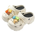 Women's Lace Blocks Jelly Shoes Summer Outdoor Activities, Cute Thick Sole Non-Slip Increased Toe Cap Sandals