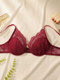Women Lace Underwire Unpadded Bra Push Up Demi Cup Sexy Lingerie Comfortable Full Support T-Shirt Bras for Daily Wear