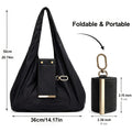 Tote Bag for Women Foldable PU Leather Pouch with Keychain