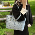 Sweet Bow Print Shoulder Bag Large Capacity Trendy Women's Handbag Tote Underarm Bag Fashion Travel Storage Bag Birthday Gifts