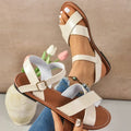 2026 New  Leather Roman Sandals Women Summer New Soft Sole Women's Casual Flat Sandal Brown Color Comfortable Shoes for Women