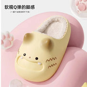 New Waterproof Cat Slippers Anti Slip Bottom Kitty Mules Warm Closed Toe Cat Paw Slippers Autumn Winter
