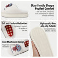 Cute Mushroom Plush Slippers Women Men Winter Warm Thick Sole House Shoes Indoor Fuzzy Non-Slip Comfortable Couple Footwear