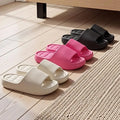 Unisex Bathroom Slippers Cloud Cushion Slides Summer Flat Sandals Thick Platform Shoes Man Indoor Non-Slip Couple Flip Flops