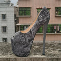 Summer Open Toe Platforms Stilettos 22cm Thin High Heels Ladies Shoes Woman Catwalk Shows Pole Dance Pumps Plus Size 47 48 49 50