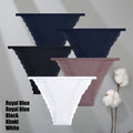 FINETOO 5Pcs Lace Cotton Solid Briefs For Women Sexy Comfortable Panties Female Soft Underwear Breathable Intimates Lingerie