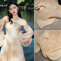 Dresses Pleated Organza Fabric Organza Accordion Pleated Fabric By The Meter for Clothing Dresses Stage Decoration Sewing High-end Fashion Designer Cloth White