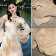 Dresses Pleated Organza Fabric Organza Accordion Pleated Fabric By The Meter for Clothing Dresses Stage Decoration Sewing High-end Fashion Designer Cloth White
