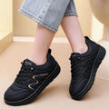 Autumn Women Soft PU Leather Sneakers Embroidery Lazy No Tie Board Shoes Lightweight Non Slip Platform Casual Daily Walking