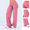 DFXEN Logo Women's Naked Feel Yoga Pants High Waist Butt Lift Wide Leg Flowy Trousers Soft Stretch Gym Fitness Workout Leggings