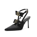 French Black High Heels Women's Spring and Autumn 2024 New Design Sense Niche Pointed Toe Temperament Celebrity Stiletto Shoes