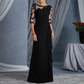 BWQ Elegant Dresses For Women Wedding Guest Cocktail Party Dress Sexy Lace Patchwork Prom Long Dresses Evening Gowns