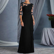 BWQ Elegant Dresses For Women Wedding Guest Cocktail Party Dress Sexy Lace Patchwork Prom Long Dresses Evening Gowns