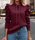2024 Autumn Winter New Polo Hoodie Solid Color Long Sleeve Fashion Stacked Sleeve Casual Comfortable Women's Hoodie