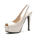 Women 2026 Summer Soild  High Heel Pumps One-word Buckle Fashion Platform Stiletto Heel Sandals Women Sexy Party Open Toe Pumps