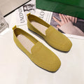 2026 Solid Color Square Toe Mesh Loafers Shallow Women Flats Shoes Soft Bottom Knit Ballet Flats Shoes Casual Slip on Boat Shoes