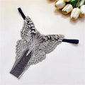 Gold Thread Embroidered Transparent Mesh Thong Sexy Exquisite Beauty Butterfly G-strings Perspective Lingerie Plus Size XS-XXL