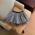 Women's Summer Korean-style High-Waisted Slimming A-Line Mini Skirt with Lining Solid Color Short Skirt Lantern Skirt