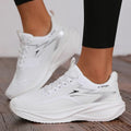 Women's Sneakers Breathable Knitted Mesh Comfortable Flat Lace Up Shoes Trendy Fashionable Casual Outdoor Women Running 2026