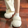 Cute Cat Paw Fluffy Slippers Winter Warm Plush House Slippers Non Slip Indoor Home Footwear Lovely Girls Cozy Shoes