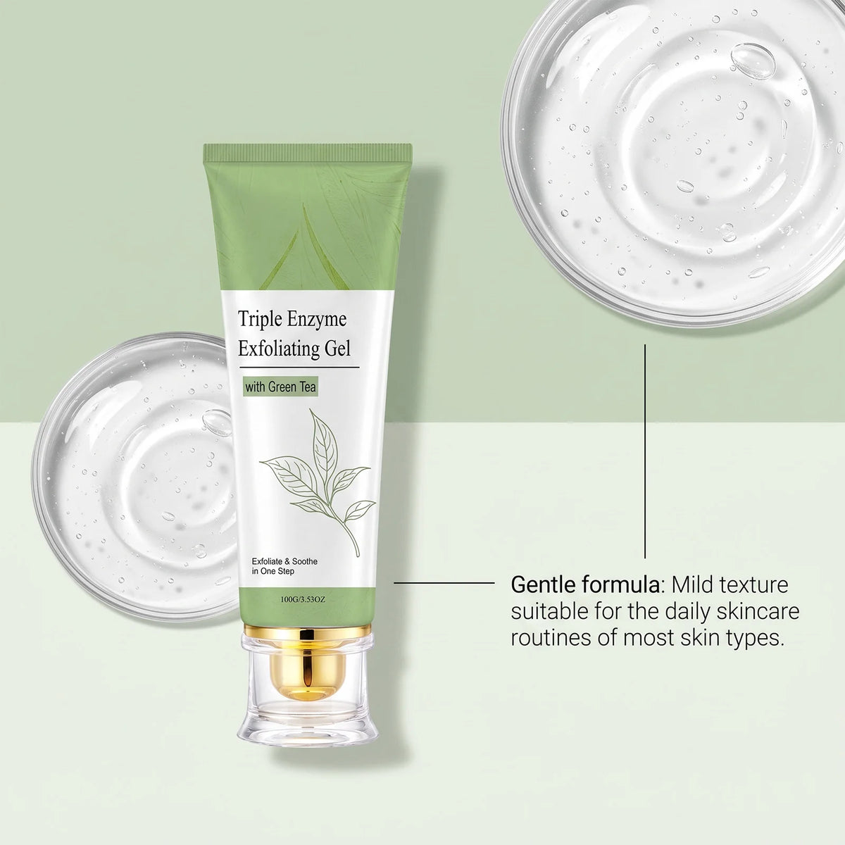 Green Tea Gentle Face Peeling Deep Cleansing Gel Moisturizing Scrub Improves Rough Skin Texture Nourishes Facial Skin Exfoliate