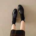 Ladies Vintage Penny Loafers Slip On Low Block Heel Dress Shoes Classic Round Toe Casual Office Work Comfy Flats Spring Footwear