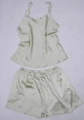 Women 100% Natural Silk 16 momme satin silk Camisole with Shorts Pajama Set Sleepwear M-2XL YM004