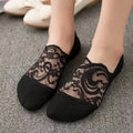 Women Slippers Non-slip New Women Socks Slippers Non-slip Breathable Cute Lace Invisible Socks Sexy Non-slip Cool Thin Socks Fashion Black Boat Socks