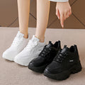 Spring and Autumn Casual Fashion Round-toe Thick-soled Vulcanized Shoes Solid Color Non-slip Wear-resistant Simple Running Shoes