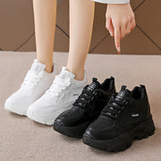 Spring and Autumn Casual Fashion Round-toe Thick-soled Vulcanized Shoes Solid Color Non-slip Wear-resistant Simple Running Shoes