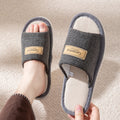 Breathable Linen House Slippers for Men Women, Non Slip Quiet Indoor Floor Slippers, Unisex Home Shoes for All Seasons