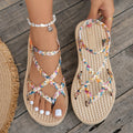 Designer Women Flat Sandals Fashionable Lightweight Sandals Beach Shoes for Women Summer New Round Head Comfortable Shoes
