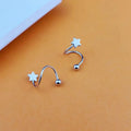 2 Pc/1 pairs Stainless Steel Piercing Screw Ball Star Ear Bone Rotating Line Wave Mini Studs Women Unusual Earrings Jewelry Gift